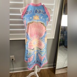 New women’s art fair fish clam pastel shift‎ dress size small take time back zip